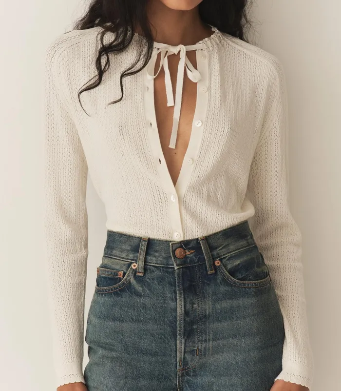 DEN Rosaline Cardigan Ivory Women Knitwear