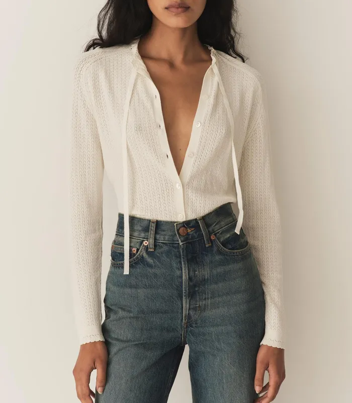 DEN Rosaline Cardigan Ivory Women Knitwear