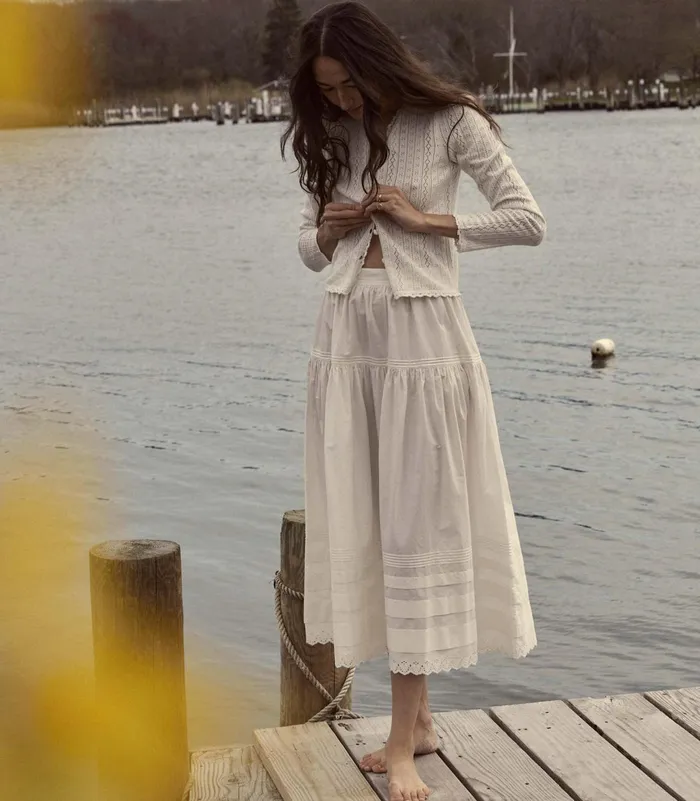 DEN Sebastiane Skirt Powder Women Skirts
