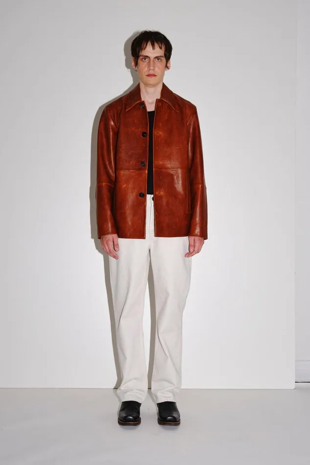 Damian Leather 8211 Leather Brown Men Won Hundred Coats and Jackets