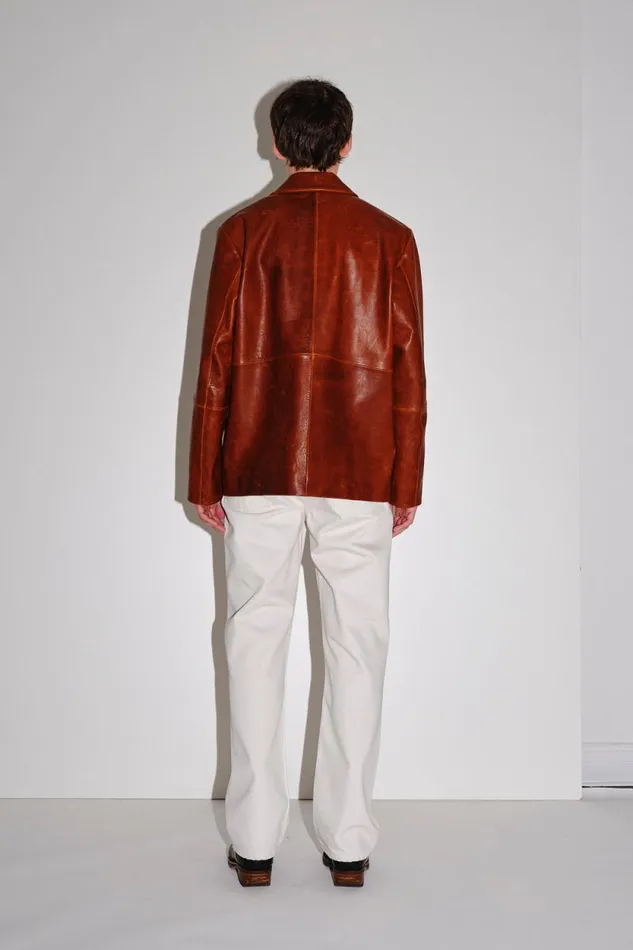 Damian Leather 8211 Leather Brown Men Won Hundred Coats and Jackets