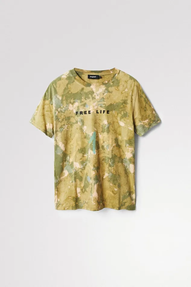Desigual Camouflage Shortsleeve Tshirt Mens Tshirt and Polos