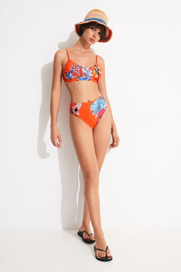Desigual Coral Triangle Bikini Top Women Swimwear