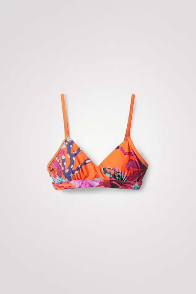 Desigual Coral Triangle Bikini Top Women Swimwear
