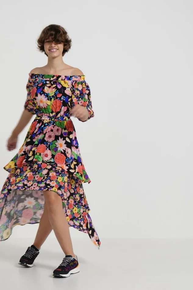 Desigual Floral Layered Dress Women Dresses