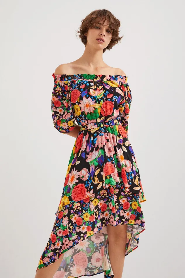 Desigual Floral Layered Dress Women Dresses
