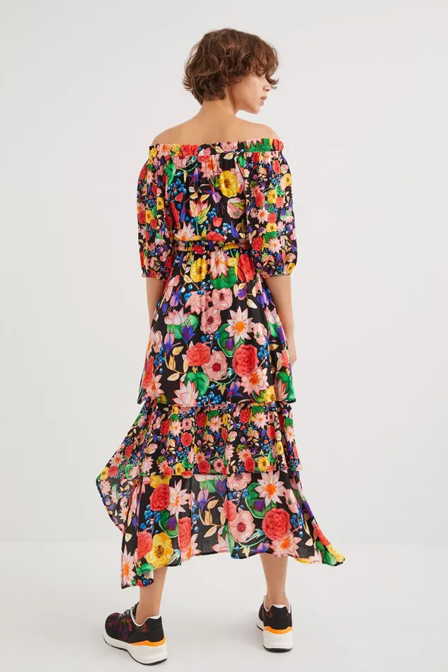 Desigual Floral Layered Dress Women Dresses