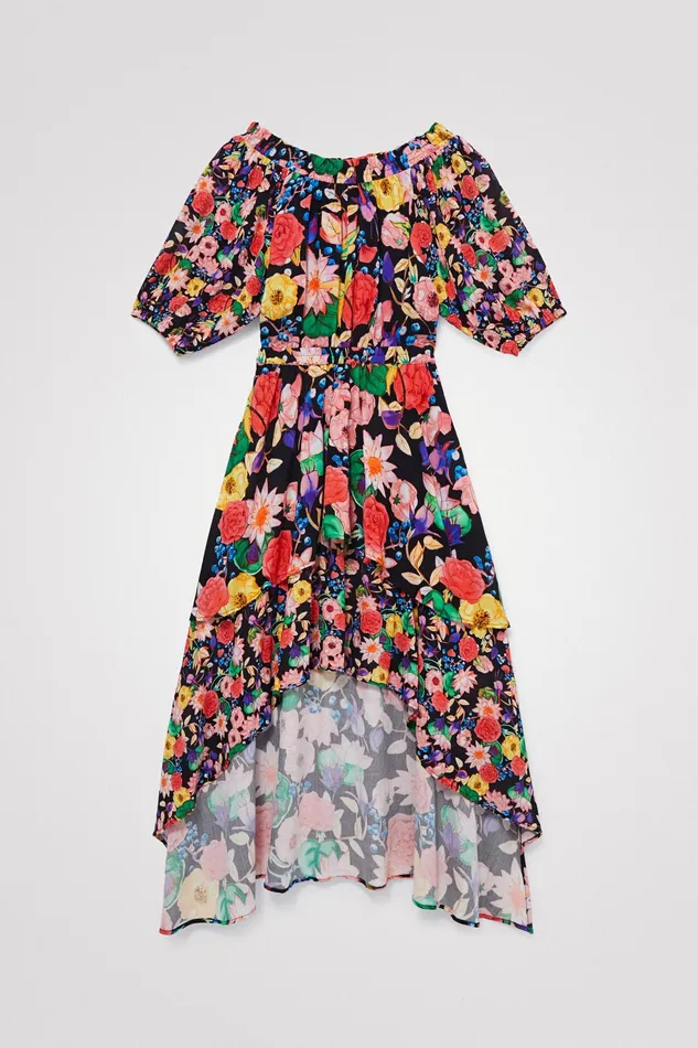 Desigual Floral Layered Dress Women Dresses