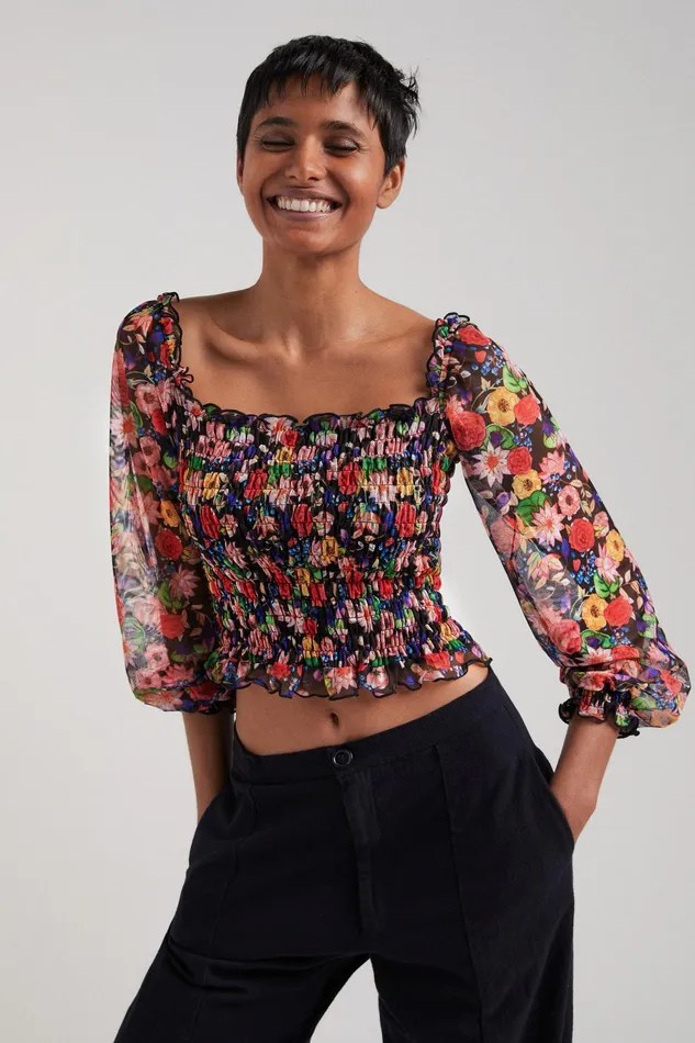 Desigual Floral Tulle Tshirt Women Tshirts