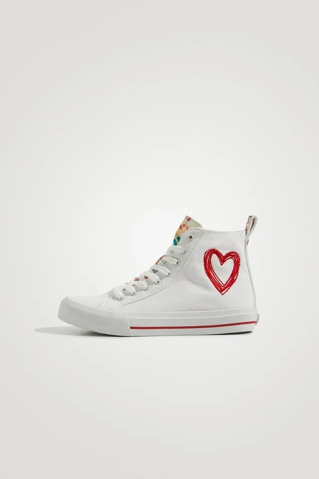 Desigual Hightop Sneakers With Heart Women Sneakers