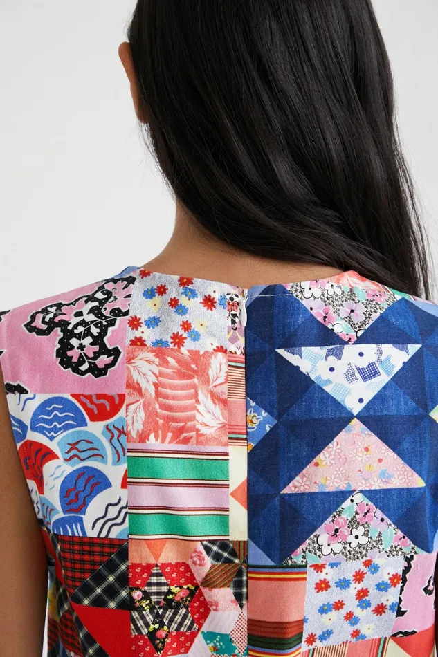 Desigual Johnson Hartig Patchwork Pinafore Women Dresses
