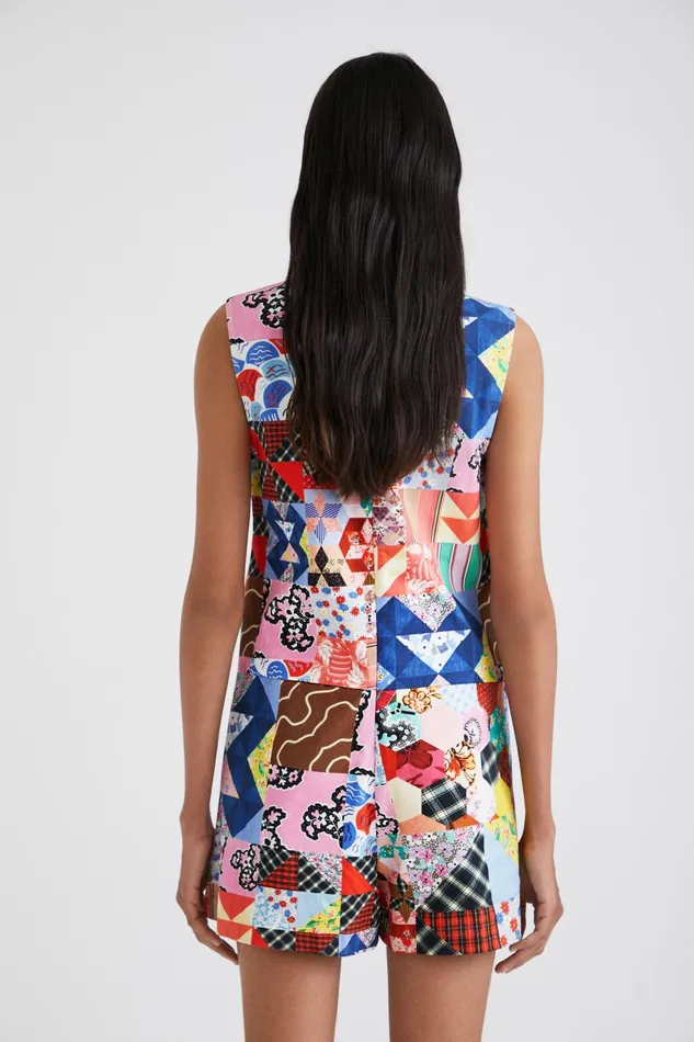 Desigual Johnson Hartig Patchwork Pinafore Women Dresses
