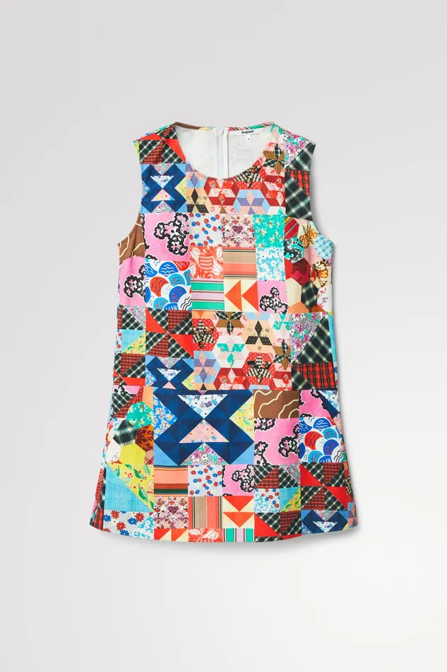 Desigual Johnson Hartig Patchwork Pinafore Women Dresses