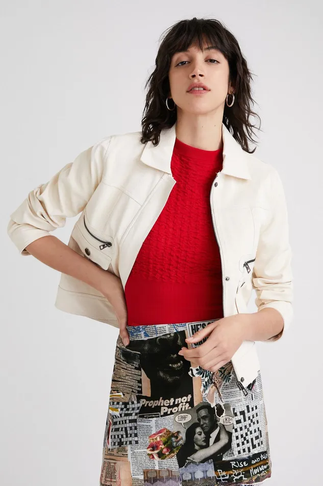 Desigual Multipocket Pu Jacket Women Jackets