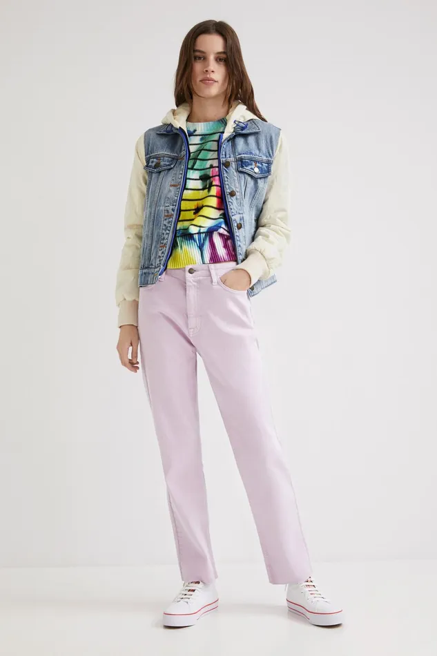 Desigual Quilted Denim Jacket Women Jackets