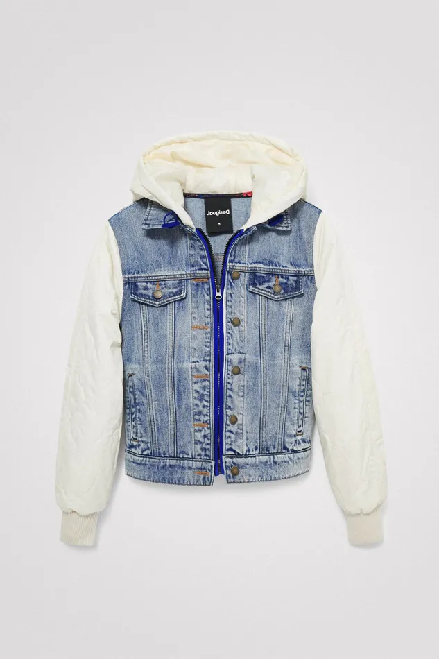 Desigual Quilted Denim Jacket Women Jackets