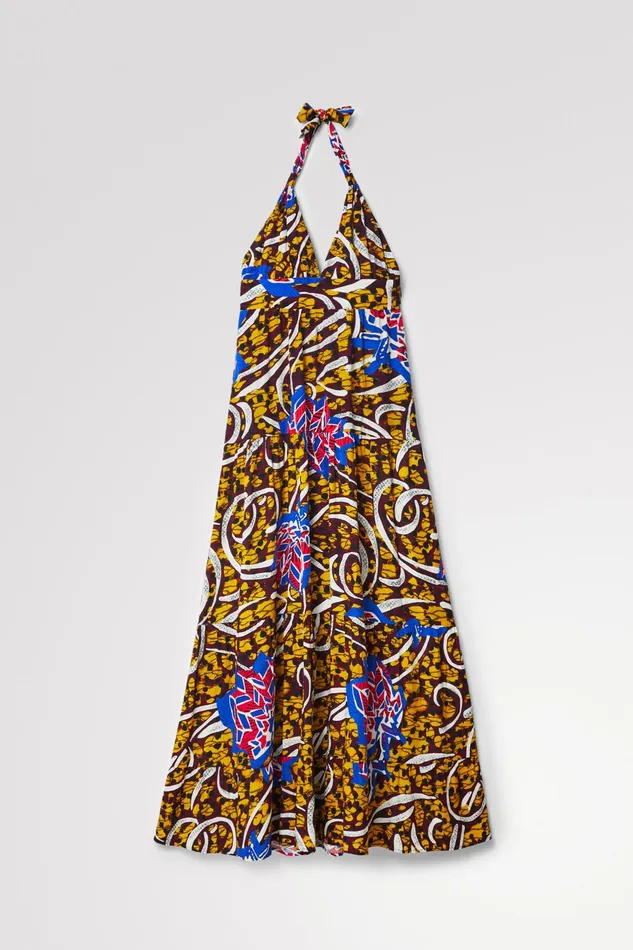 Desigual Stella Jean Long Halter Dress Women Dresses