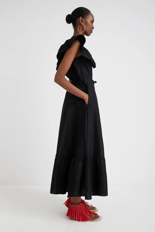 Desigual Stella Jean Ruffled Midi Dress Women Dresses