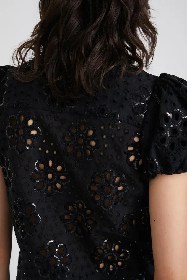 Desigual Swiss Embroidery Shirt Women Tops and Shirts