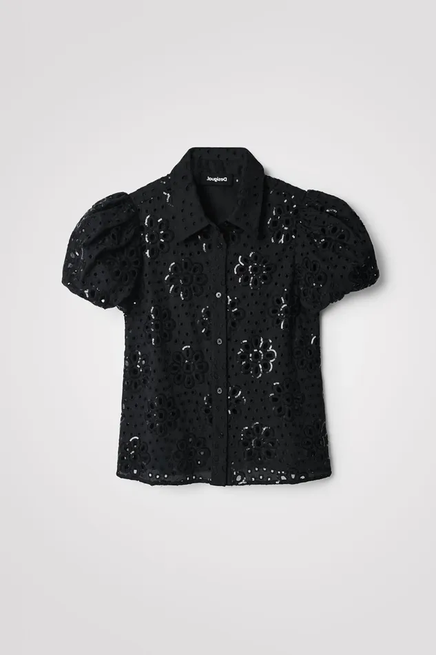 Desigual Swiss Embroidery Shirt Women Tops and Shirts