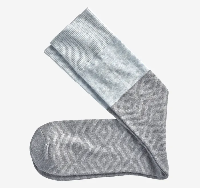 Diamond Colorblock Socks Gray Multi Socks Johnston and Murphy Men