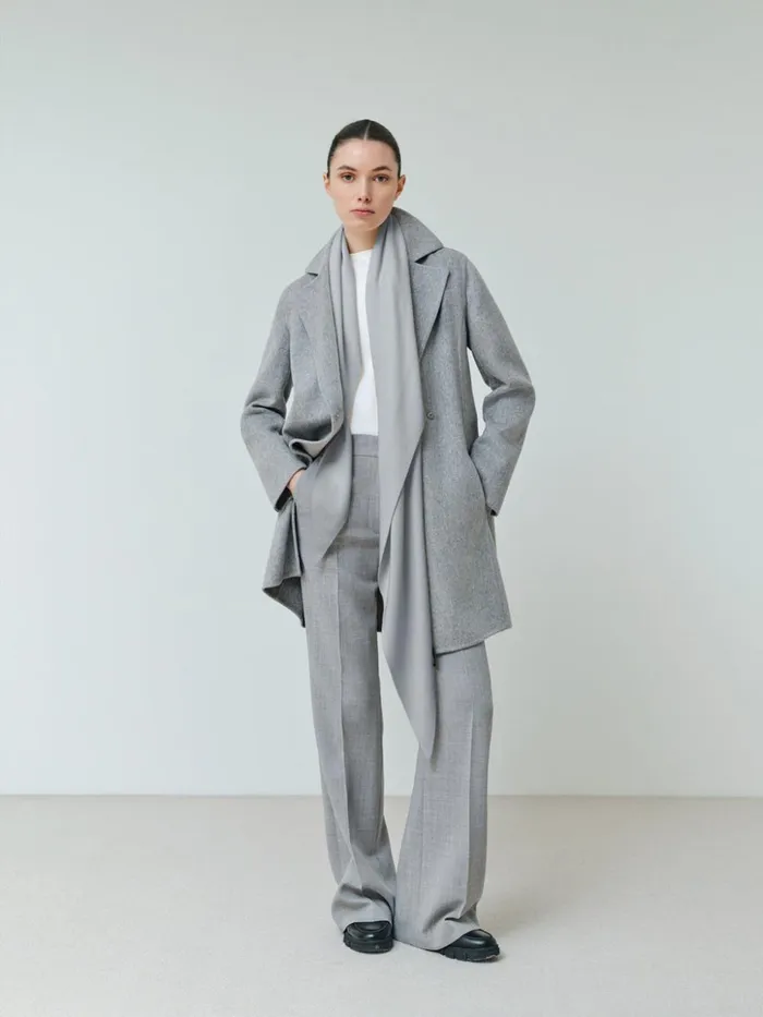 DoubleFace Cashmere Coat Aluminium Women Akris Coats