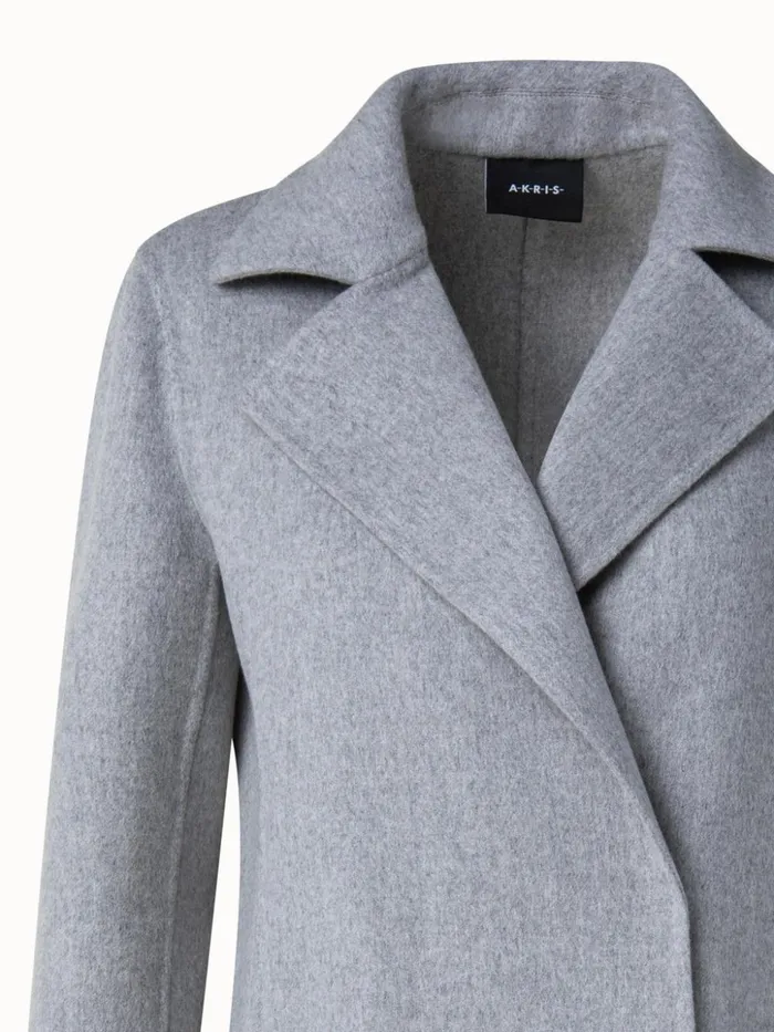 DoubleFace Cashmere Coat Aluminium Women Akris Coats