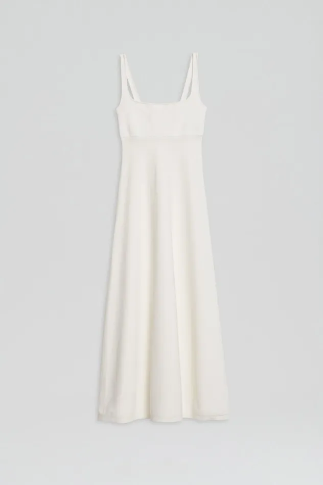 Dresses Scanlan Theodore Women CREPE KNIT SQUARE NECK DRESS CREAM
