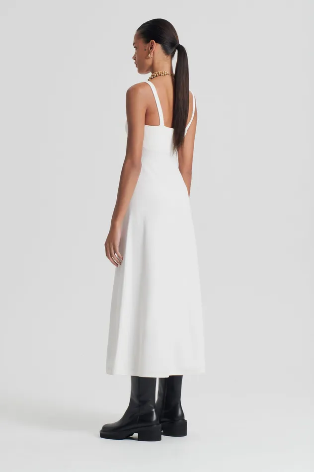 Dresses Scanlan Theodore Women CREPE KNIT SQUARE NECK DRESS CREAM