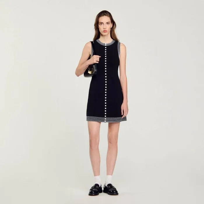 Dresses Women SANDRO Short Buttonup Dress Black