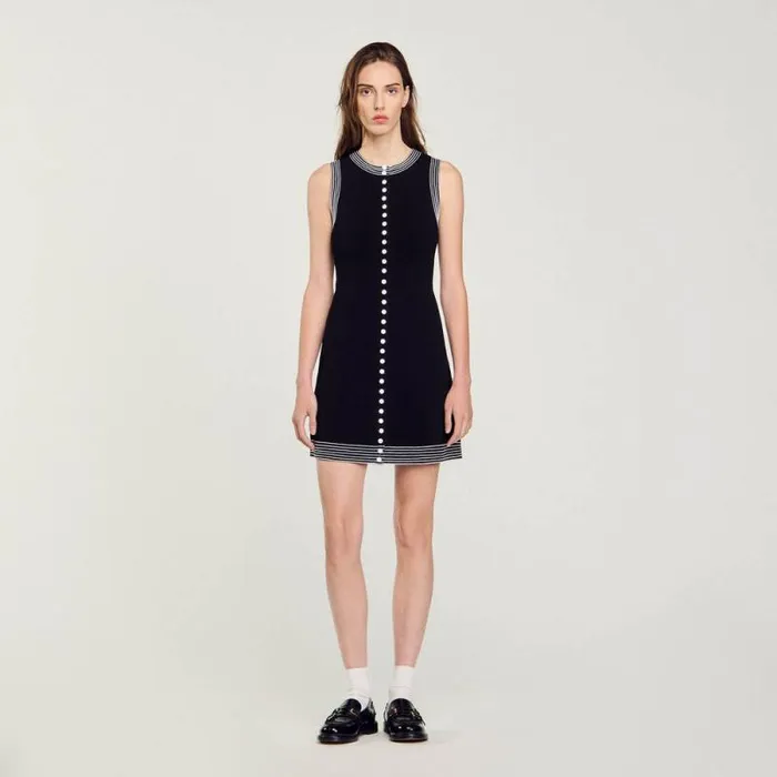 Dresses Women SANDRO Short Buttonup Dress Black