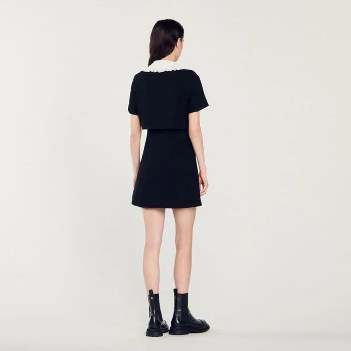 Dresses Women SANDRO Short Tweed Dress Black