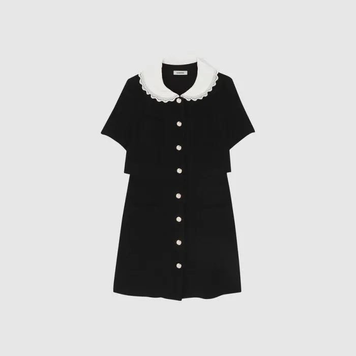 Dresses Women SANDRO Short Tweed Dress Black