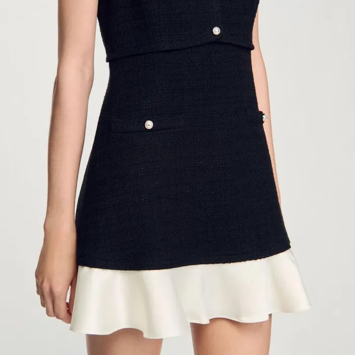 Dresses Women SANDRO Twotone Tweed Short Dress Black