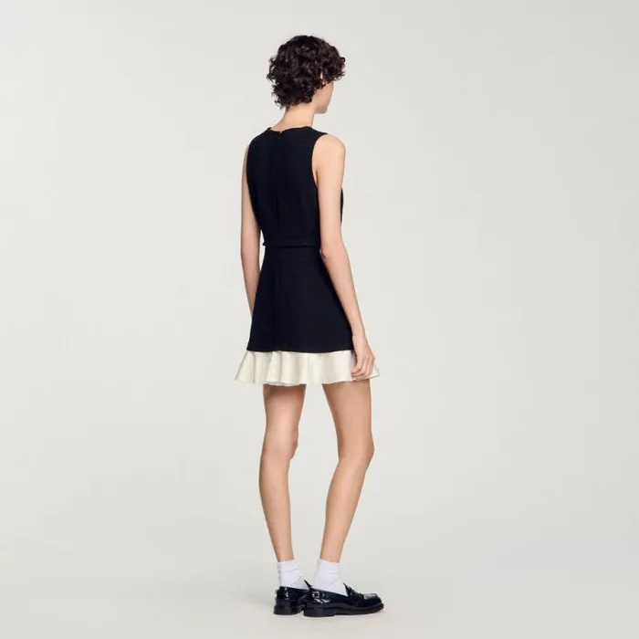 Dresses Women SANDRO Twotone Tweed Short Dress Black