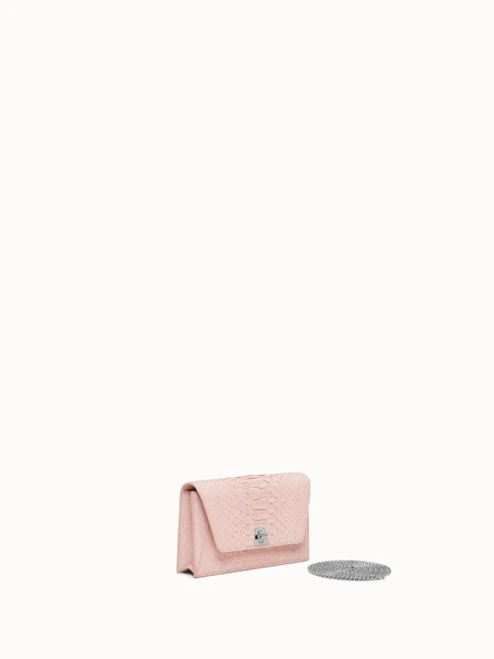 Envelope In Python Nubuck Leather Pale Rose Women Akris Crossbody Bags