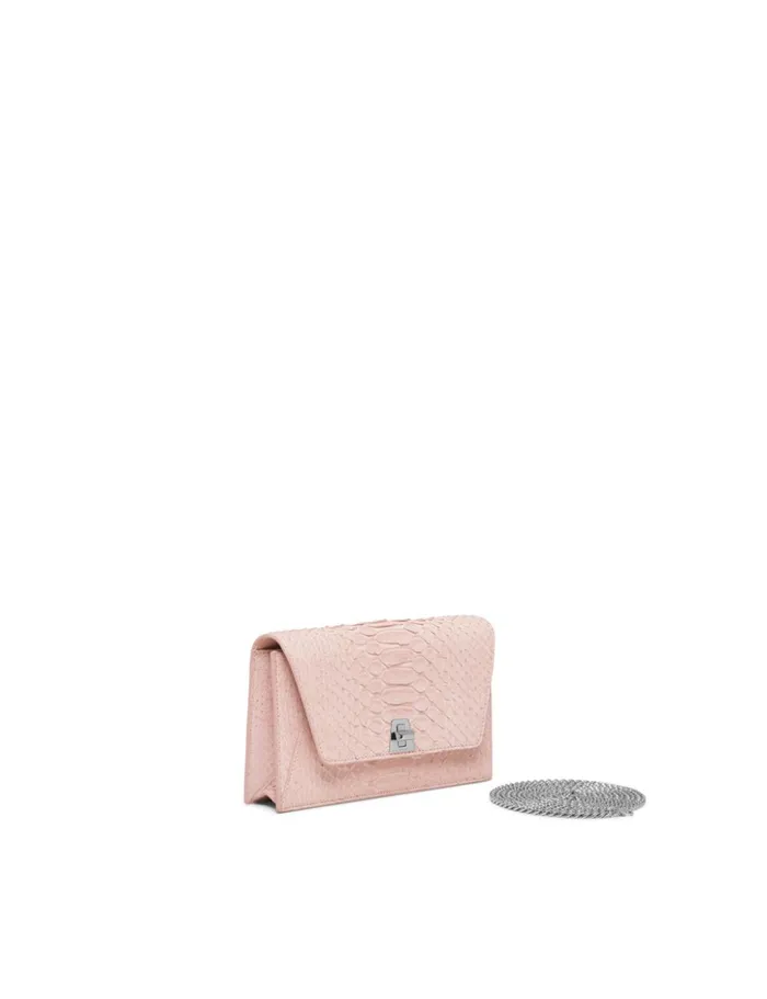 Envelope In Python Nubuck Leather Pale Rose Women Akris Crossbody Bags