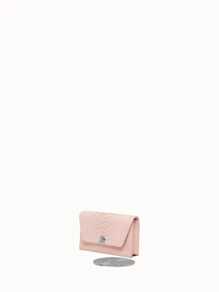 Envelope In Python Nubuck Leather Pale Rose Women Akris Crossbody Bags