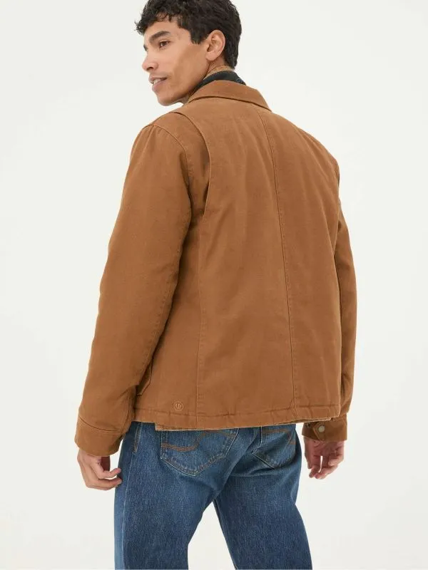 Fat Face Coats and Jackets Men Brandon Tan Brown Canvas Jacket