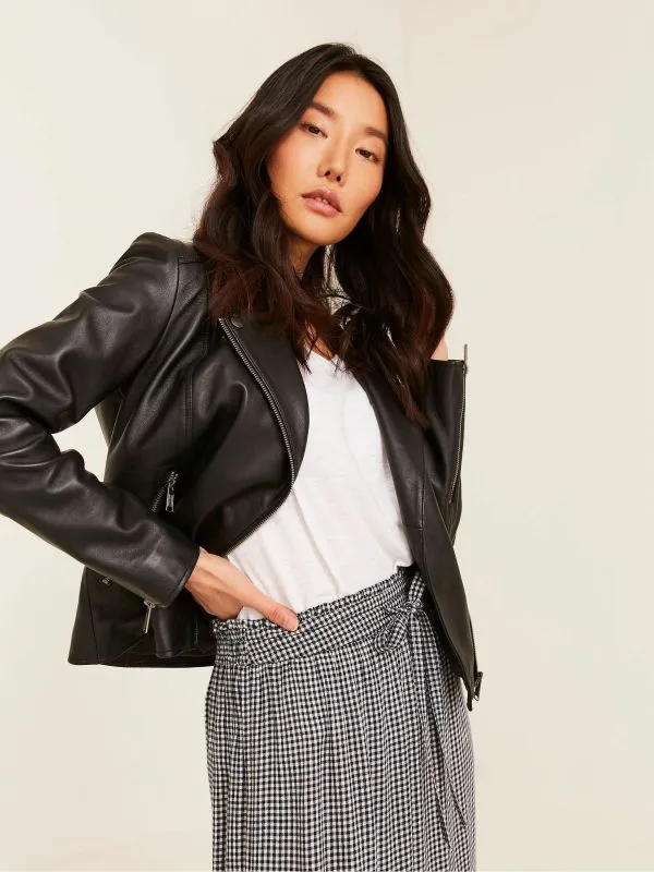 Fat Face Coats and Jackets Women Bethany Black Biker Jacket