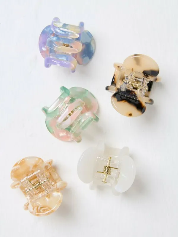 Fat Face Hair Accessories Women Multi Mini Hair Clips 5 Pack