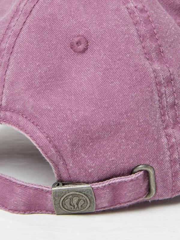 Fat Face Hats Women Purple Embroidered Sun 100 Cotton Cap
