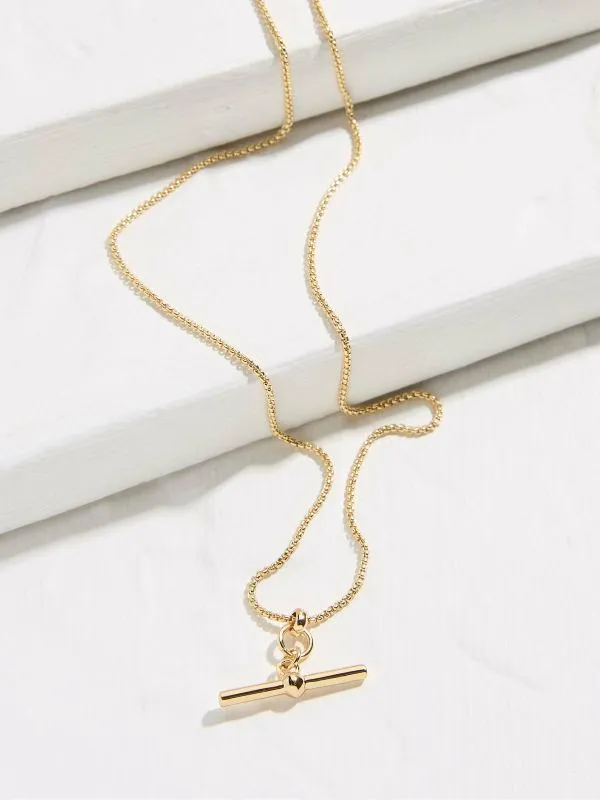 Fat Face Jewellery Women Gold Tone T Bar Necklace