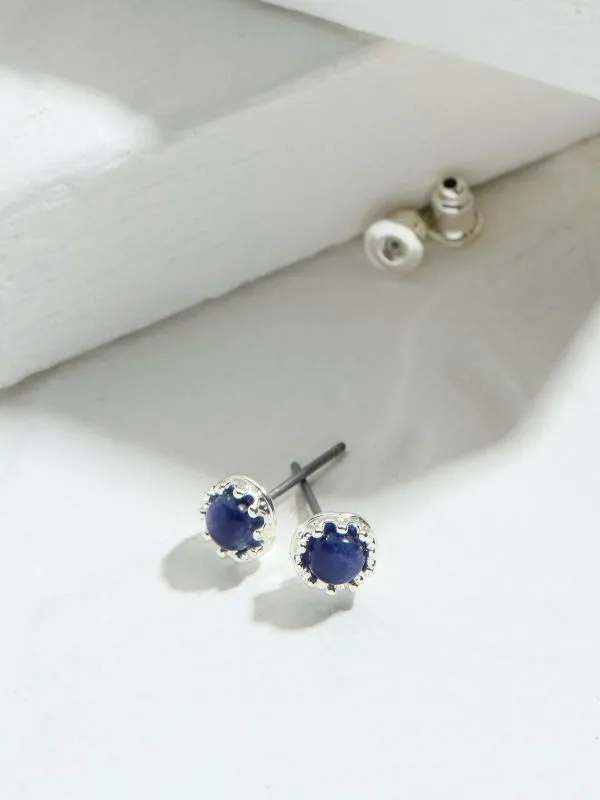 Fat Face Jewellery Women Navy Stone Stud Earrings