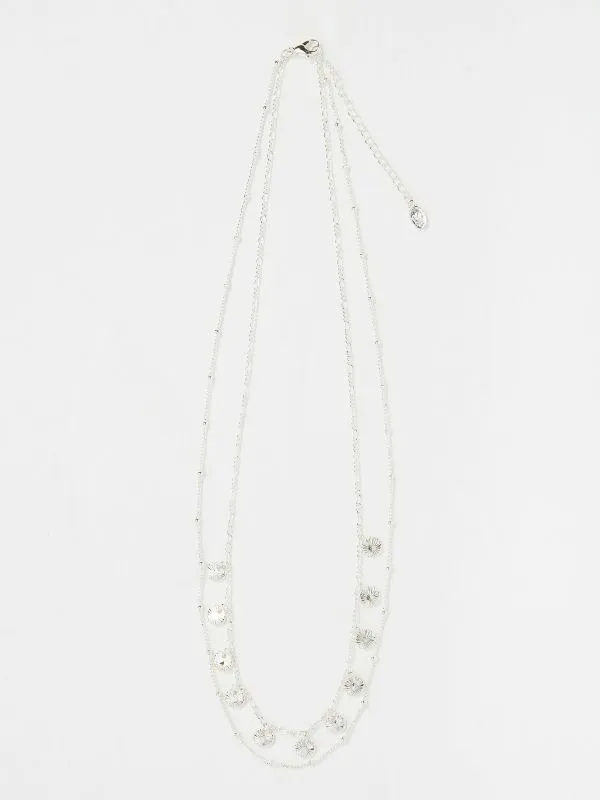 Fat Face Jewellery Women Silver Tone Double Layered Necklace