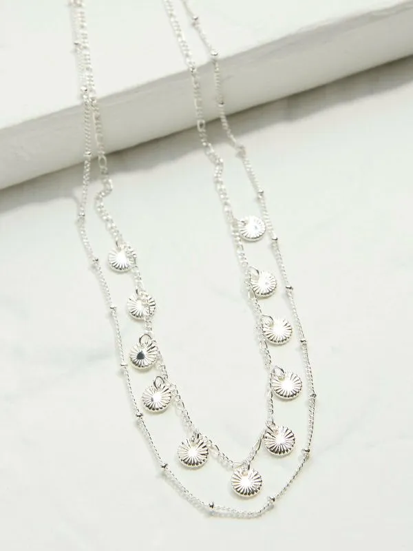 Fat Face Jewellery Women Silver Tone Double Layered Necklace