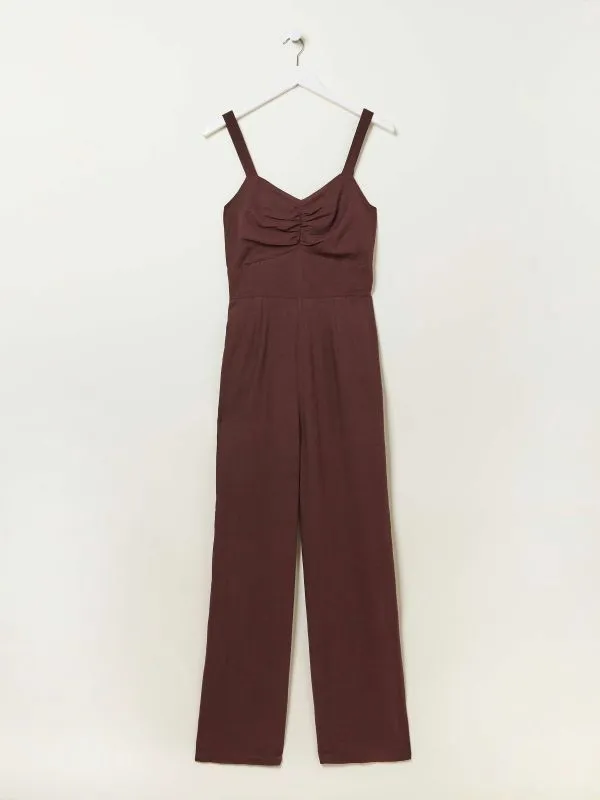 Fat Face Jumpsuits and Playsuits Women Brown Linen Vic Jumpsuit