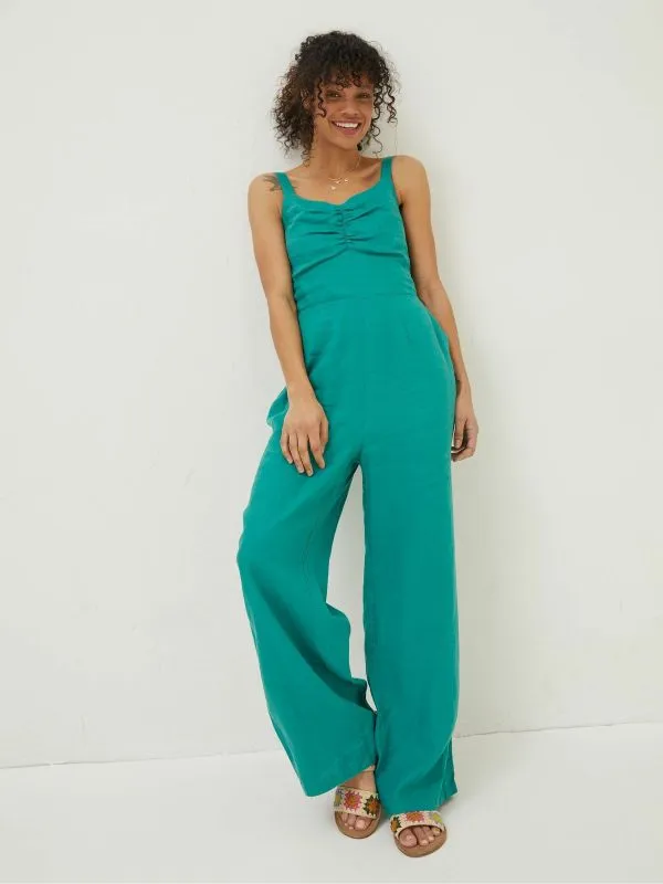 Fat Face Jumpsuits and Playsuits Women Green Linen Vic Jumpsuit