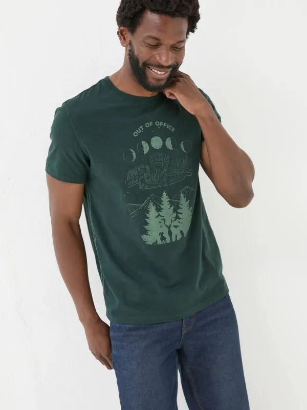 Fat Face Loungewear Men Dark Teal Dark Skies Out Of Office TShirt