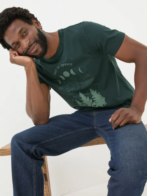 Fat Face Loungewear Men Dark Teal Dark Skies Out Of Office TShirt